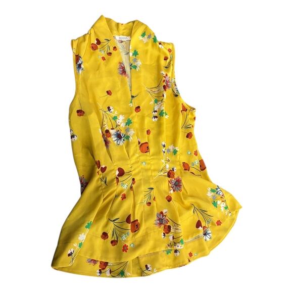 Weston Yellow Floral Blouse Size S - Picture 1 of 3